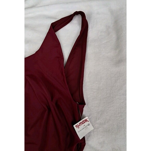 Aerie One Piece Long Cheeky Swimsuit Burgundy Low Sides And Back Size XL NWT - Picture 3 of 7